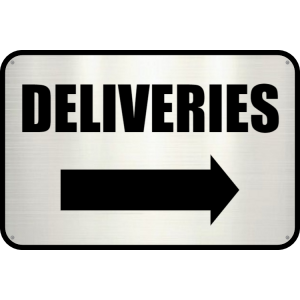 Deliveries sign - Aluminium sign