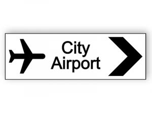 City airport sign