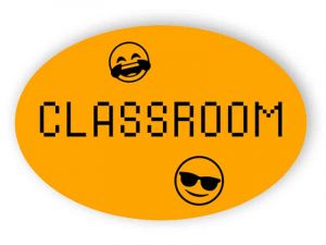 Orange classroom sign