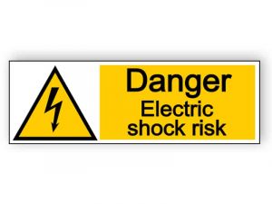 Danger electric shock risk - landscape sign