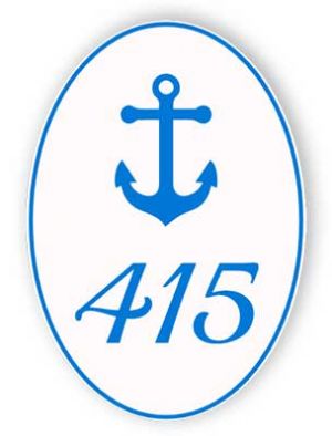 Door number with anchor