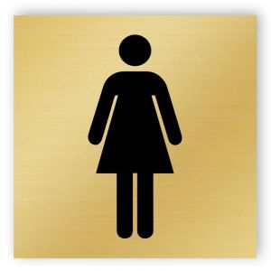 Gold toilet sign - women