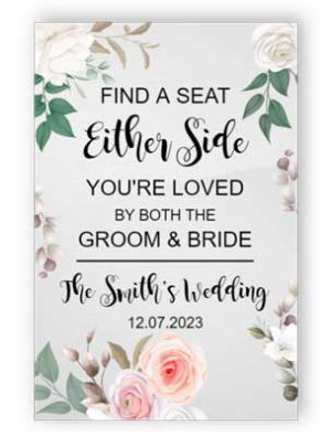 Floral Seating Wedding Sign