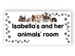 Door nameplate with animals