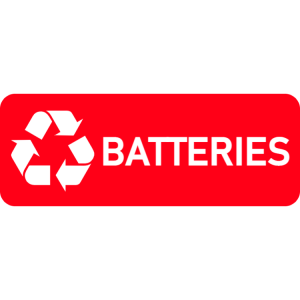 Red batteries landscape sticker