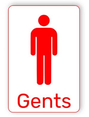Red toilet sign - Gents