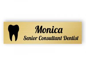 Gold name plate for dentist