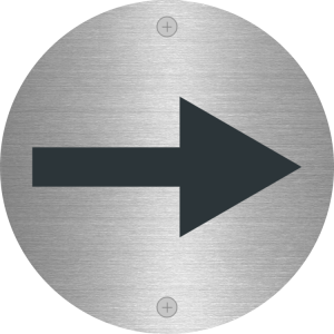 Arrow (right) - Stainless steel sign