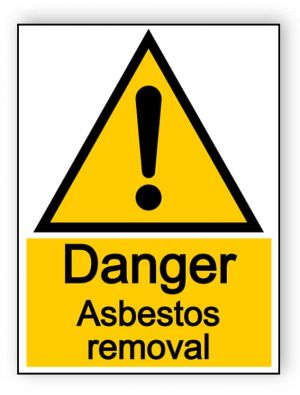 Danger asbestos removal - portrait sign