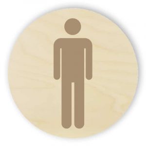 Wooden toilet sign - men