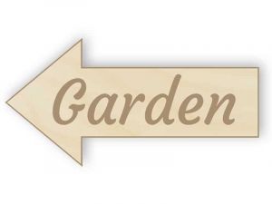 Wooden arrow garden sign