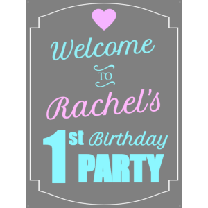 Grey Birthday sign