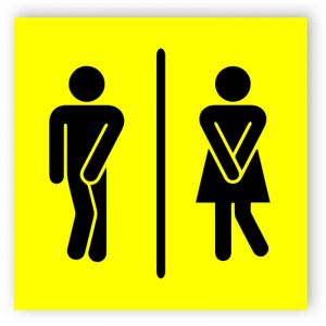 Yellow toilet sign