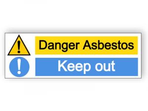 Danger asbestos/keep out - landscape sign