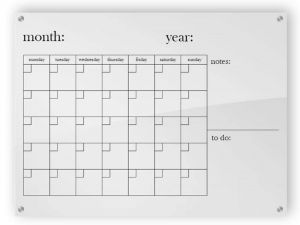 Horizontal Acrylic Calendar