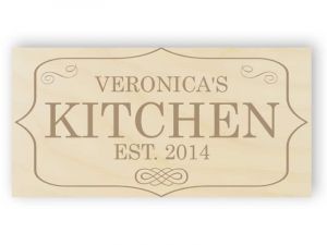 Wooden kitchen sign