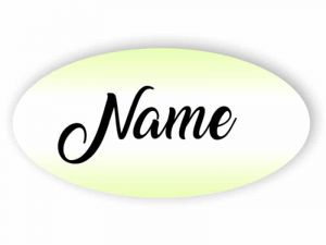 Light green name tag