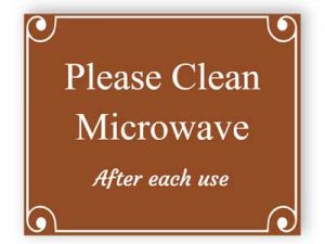 Please clean microwave - office courtesy sign