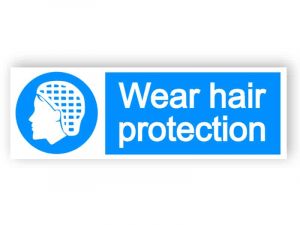 Wear hair protection - landscape sign
