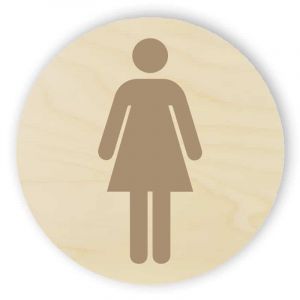 Wooden toilet sign - women