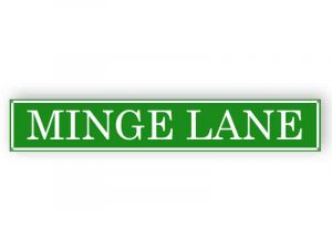 Green street name sign
