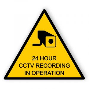 CCTV sign 24 hours recording - triangle