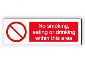 No smoking eating or drinking - landscape sign