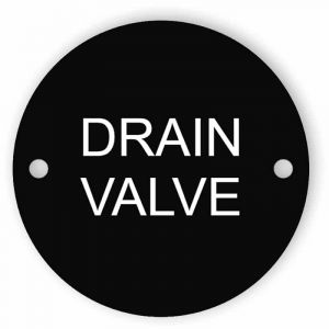 Drain valve - black round tag