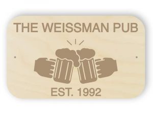 Wooden pub sign