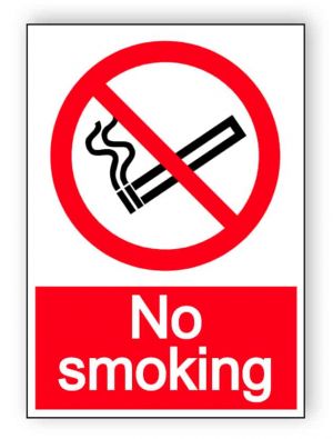 No smoking - portrait sign