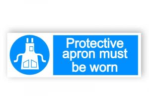 Protective apron must be worn - landscape sign