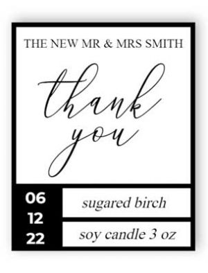 Sticker for Candle - Wedding Favor