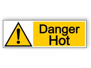 Danger hot - landscape sign