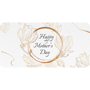 Happy Mother's Day - sticker with gold flowers