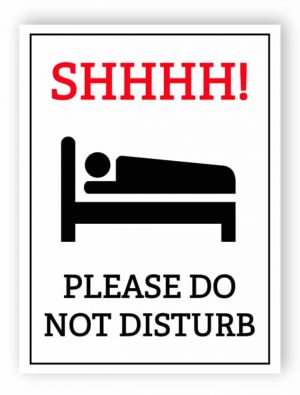 Please do not disturb sign