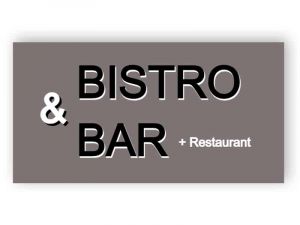 Grey custom restaurant sign - Aluminium composite panel