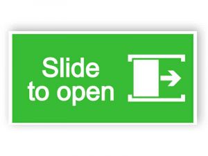 Slide to open sign