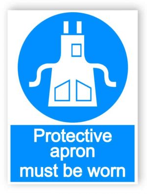 Protective apron must be worn - portrait sign