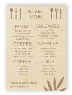 Breakfast menus