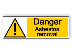 Danger asbestos removal - landscape sign