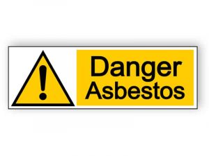 Danger asbestos - landscape sign