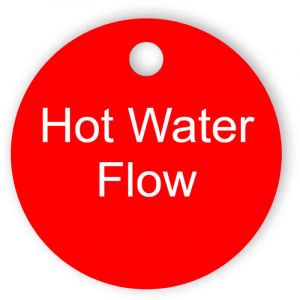 Hot water flow - red round tag