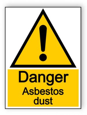 Danger asbestos dust - portrait sign