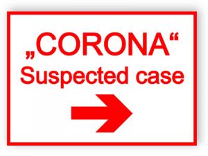 Corona - suspected case sign - sticker