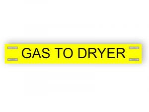 Gas to dryer - gas pipe marking