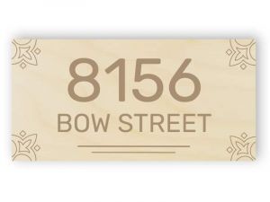 Wooden rectangle house number sign