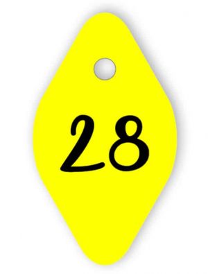 Yellow room key tag