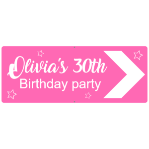 Pink engraved birthday sign