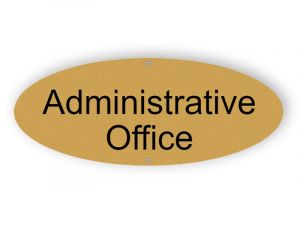 Matte gold administrative office sign