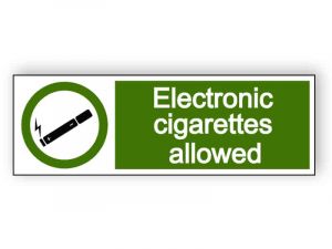 Electronic cigarettes allowed - landscape sign